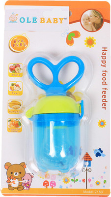 

Ole Baby Colorful Attractive Food Feeder Grow With Me Set Teething Toy Silicone Nibbler Food Feeder(Blue)