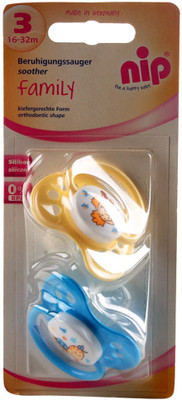

Nip Family Silicone Soothers (16 - 32 Months) - 2 Pack Soother(Multicolor)