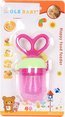 

Ole Baby Colorful Attractive Food Feeder Grow With Me Set Teething Toy Silicone Nibbler Teether(Pink)