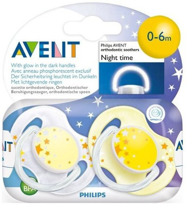 

Philips Avent Glow In The Dark Night Time Soothers Dummies Soother(Multicolor)
