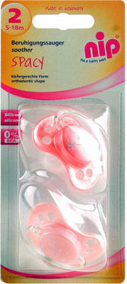 

Nip Spacy Silicone Soothers (5 - 18 Months) - 2 Pack Soother(Multicolor)