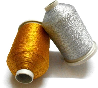 GOELX Gold & Silver Zari for Embroidery, Craft Work & Jewellery Designing Thread(2000 m Pack of2)