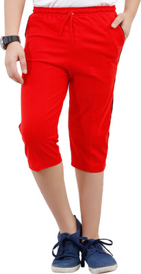 

Fizzi Solid Men's Three Fourths, Red