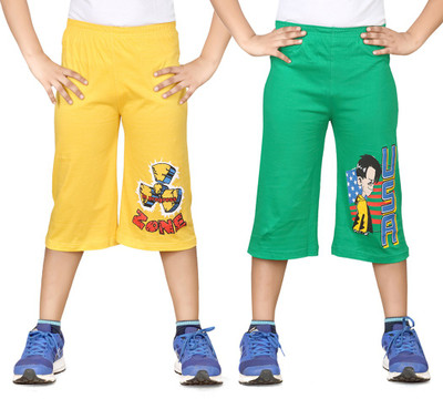

Dongli Three Fourth For Boys(Green Pack of 2, Combo color
