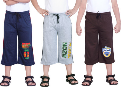 

Dongli Three Fourth For Boys(Multicolor Pack of 3, Dark blue & grey & multicolor