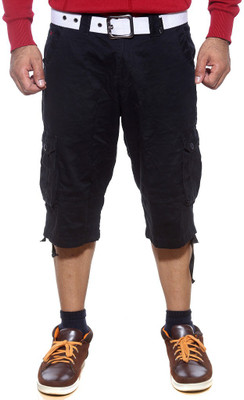

Sports 52 Wear Solid Men's Three Fourths, Black