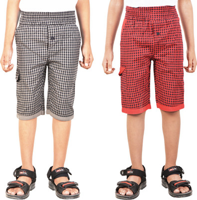 

Gkidz Three Fourth For Boys(Grey Pack of 2, Red