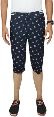 

Bellissima Printed Men's Three Fourths, Black;white
