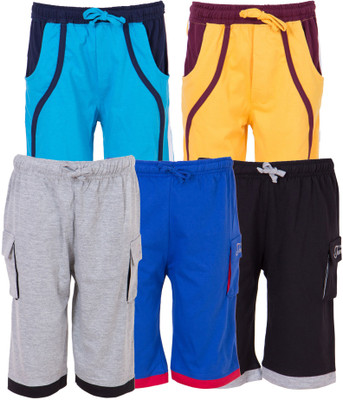 

Ultra Fit Three Fourth For Boys(Multicolor, Black & blue & grey & tourq & yellow