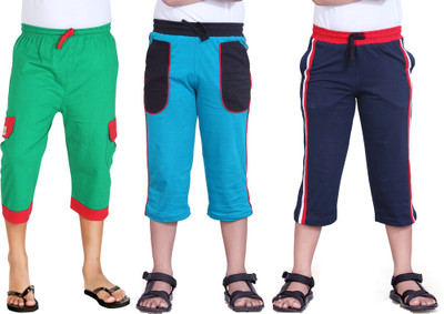 

Dongli Three Fourth For Boys(Multicolor Pack of 3, Green & blue & dark blue