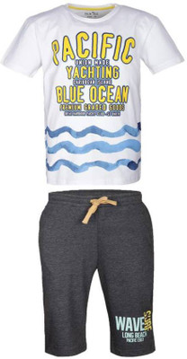 

Gini & Jony Three Fourth For Boys(White Pack of 2, C101