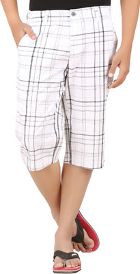 

All Times Checkered Men's Three Fourths, Blue;white