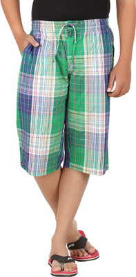 

All Times Checkered Men's Three Fourths, Green