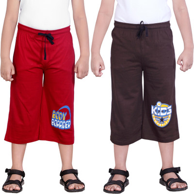 

Dongli Three Fourth For Boys(Red Pack of 2, Red & brown