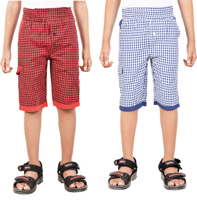 

Gkidz Three Fourth For Boys(Red Pack of 2, Red & dark blue