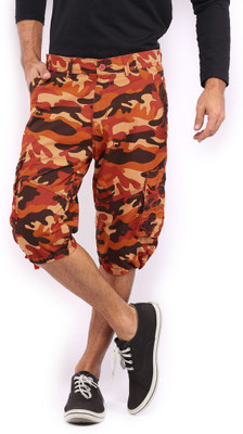 

Sports 52 Wear Solid Men's Three Fourths, Orange.