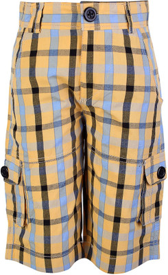 

Dreamszone Three Fourth For Boys(Yellow), Yellow black check