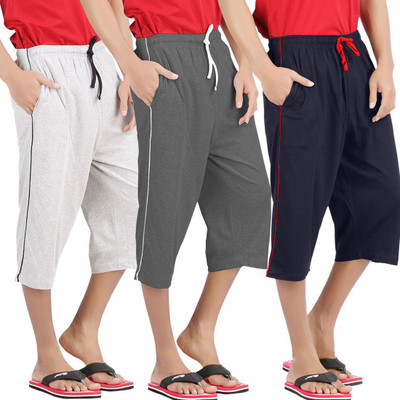 WellFitLook Solid Men Three Fourths