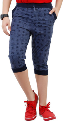 

Fizzi Three Fourth For Boys(Blue), Blue milange