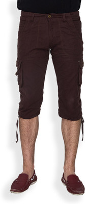 

Campus Sutra Solid Men's Three Fourths, Brown