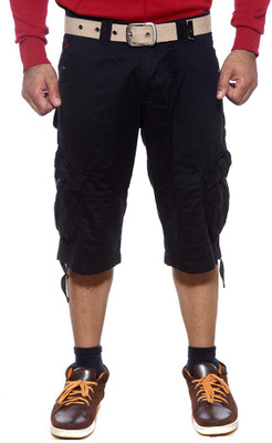 

Sports 52 Wear Solid Men's Three Fourths, Black