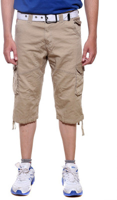 

Sports 52 Wear Solid Men's Three Fourths, Khakhi