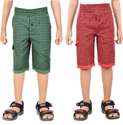 

Gkidz Three Fourth For Boys(Green Pack of 2, Red