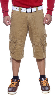 

Sports 52 Wear Solid Men's Three Fourths, Khakhi