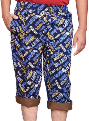 British Terminal Self Design Men's Three Fourths, Blue