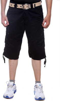 

Sports 52 Wear Solid Men's Three Fourths, Black