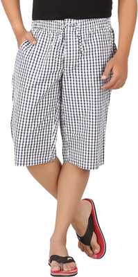 

All Times Checkered Men's Three Fourths, Blue;white