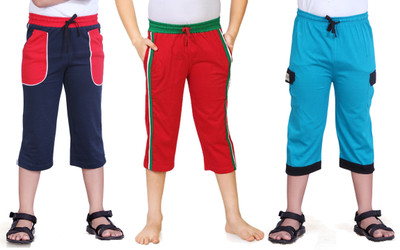 

Dongli Three Fourth For Boys(Multicolor Pack of 3, Dark blue & red & blue