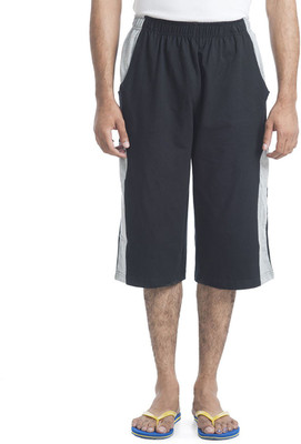 

Casual Tees Solid Men' Three Fourths, Black