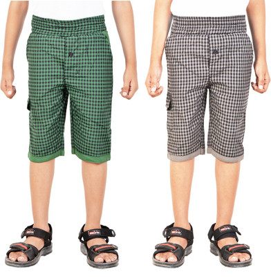 

Gkidz Three Fourth For Boys(Green Pack of 2, Green & grey