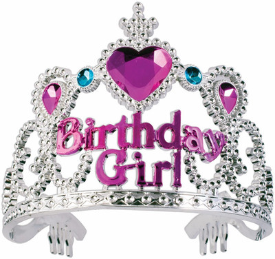 

Forum Novelties Birthday Girl Silver Tiara(Silver, Pack of 1)
