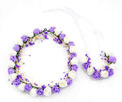 

Sanjog Crown & Tiara(Purple, White, Pack of 2)