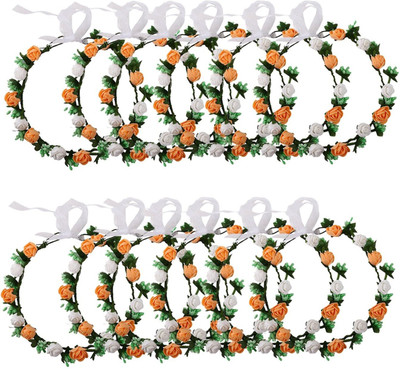 

Sanjog Crown & Tiara(Orange, White, Pack of 12)
