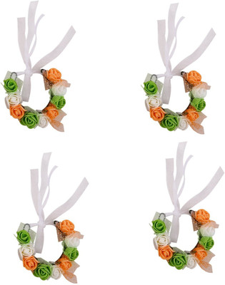 

Sanjog Tiara(Orange, White, Green, Pack of 4)
