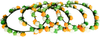 

Loops n knots Crown & Tiara(Multicolor, Orange, White, Green, Pack of 5)