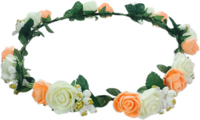 

Loops n knots Crown & Tiara(Orange, White, Pack of 1)