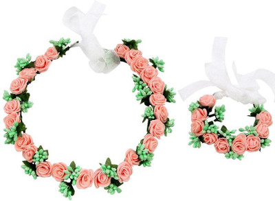 

Sanjog Crown & Tiara(Orange, Green, Pack of 2)