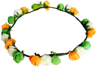 

Loops n knots Crown & Tiara(Orange, White, Green, Multicolor, Pack of 1)