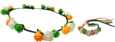 

Loops n knots Crown & Tiara(White, Orange, Green, Pack of 2)