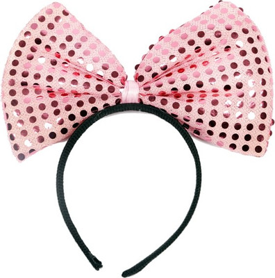 

Funcart Pink Sequin Bow Headband Crown & Tiara(Pink, Pack of 1)