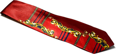 

Sakshi International Printed Men's Tie, Maroon and red