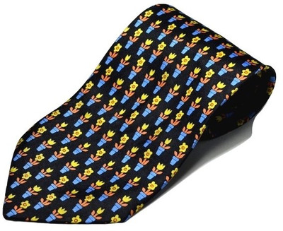

Sakshi International Printed Men's Tie, Black
