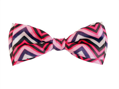 

Blacksmith Pink Chevrondesign Bow Geometric Print Men's Tie