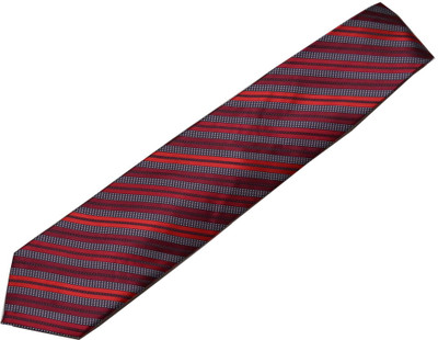 

Sakshi International Striped Men's Tie, Red & maroon