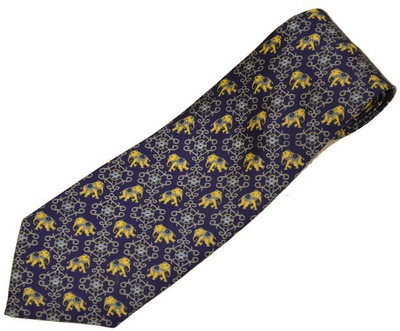 

Sakshi International Premium Italian Silk Collection Animal Print Men's Tie, Blue