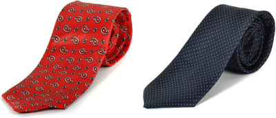 Paranoid Self Design, Polka Print Men Tie(Pack of 2)